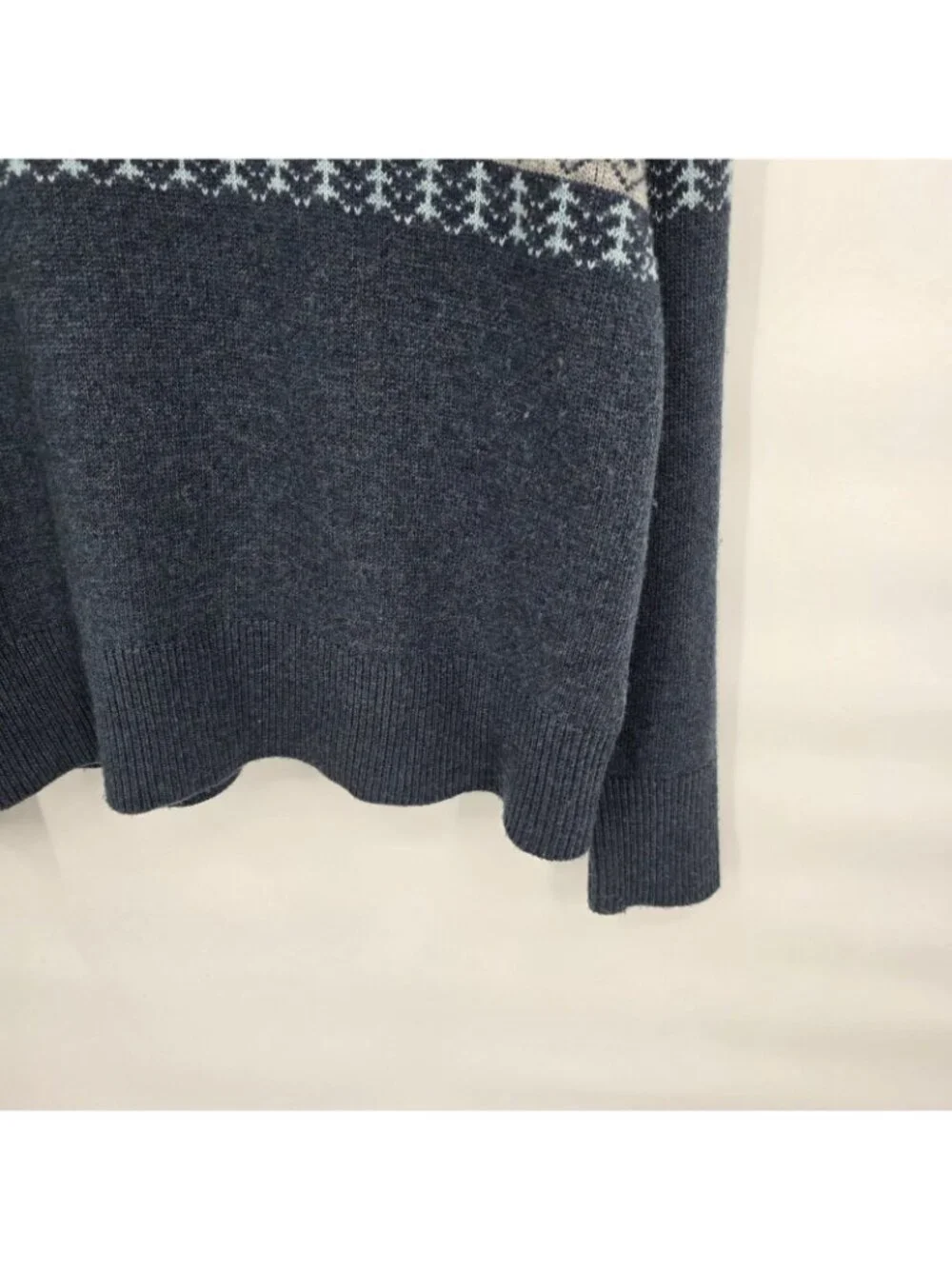 Kuhl Sweater Mens Large Blue Fair Isle Merino Wool Blend Knit Pullover Nordic